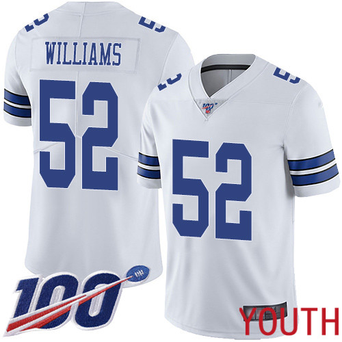 Youth Dallas Cowboys Limited White Connor Williams Road #52 100th Season Vapor Untouchable NFL Jersey->dallas cowboys->NFL Jersey